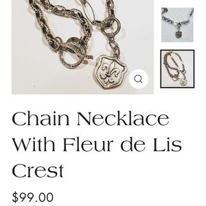 Chain Necklace With Fleur de Lis Crest
